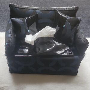 Luxury Black and Blue Tissue Holder Sofa